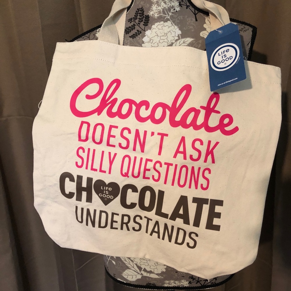 Life Is Good Chocolate Understands Tote NWT
